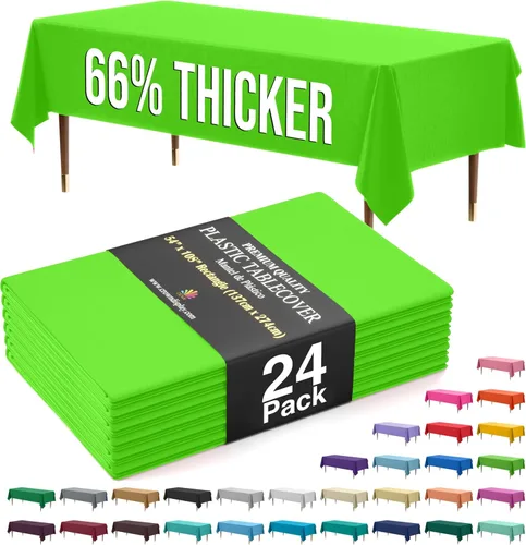 Miniatura 39 de Exquisite 66% Thicker Premium Plastic Table Cloth Rectangle Table Cover 0.5 Mil 6 Pack Aqua Table Cloth 54 Inch x 108 Inch Disposable Tablecloth
