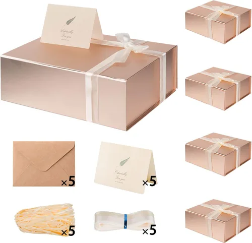 Miniatura 28 de LIFELUM Caja de regalo de 13.5 x 10 x 4 pulgadas, caja de regalo grande con tapas magnéticas, cajas de regalo negras para regalos de graduación