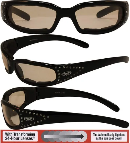 Miniatura 5 de Global Vision Marilyn 3 - Gafas de montar con diamantes de imitación fotocromáticos con oscurecimiento automático, protección UV400 ANSI Z87.1