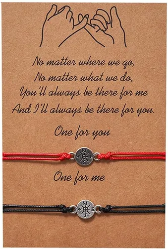YALLNASL Regalo de aniversario de Navidad para parejas, amigos, pulseras de amistad a juego para marido, esposa, mejores amigos, juego de pulseras