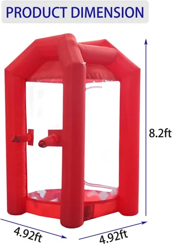 Miniatura 4 de SAYOK Cabina inflable de dinero con soplador de aire para eventos, promoción (rojo, 4.92 x 4.92 x 8.2 pies)