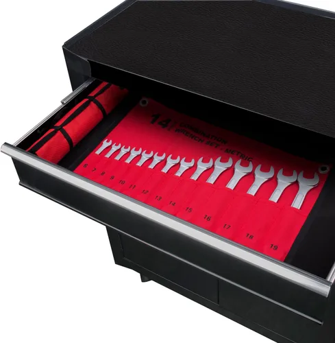 Miniatura 7 de Juego de llaves combinadas métricas esenciales de 14 piezas en bolsa enrollable, tamaños métricos sin omitir de 0.236 in a 0.748 in Juego