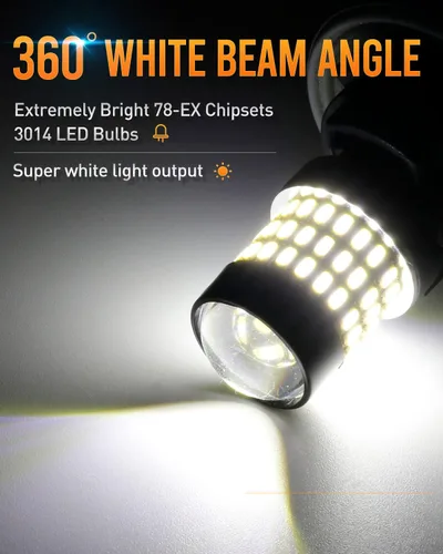 Miniatura 40 de 1156 Bombillas LED Ámbar Amarilla Luz de Señal de Giro 400% de Brillo 1141 1003 7506 Bombillas LED P21W Usadas para Luces Intermitentes Luz Trasera