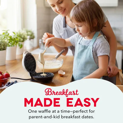 Miniatura 3 de Dash Mini Waffle Maker- Compact Electric Iron for Creative Homemade Treats - PTFE nonstick surface - Easy-to-Clean - Perfect for Kids & Families