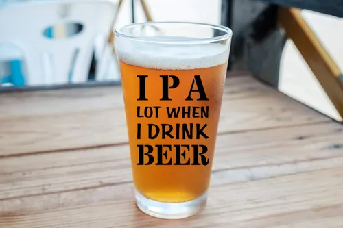 Miniatura 4 de IPA A Lot When I Drink Beer - Vasos de regalo divertidos para los amantes de las pintas, tazas de cristal, regalos divertidos de cumpleaños