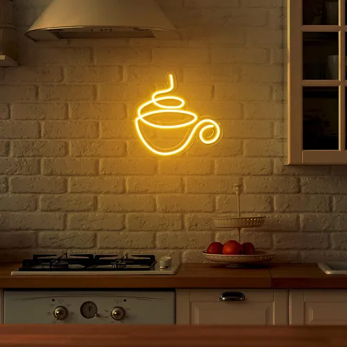 Miniatura 5 de Kathfly Letrero de neón LED de neón para cafetería, decoración de pared LED moderna para tienda, accesorios para cafetería, restaurante, pub