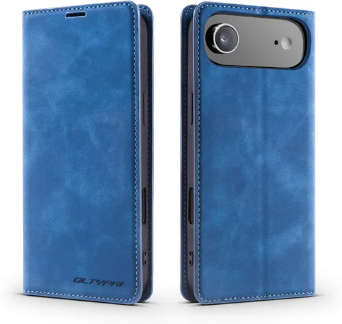 Miniatura 64 de QLTYPRI Funda para iPhone Air, Funda de piel sintética premium TPU parachoques con tarjetero Kickstand adsorción magnética oculta a prueba de golpes