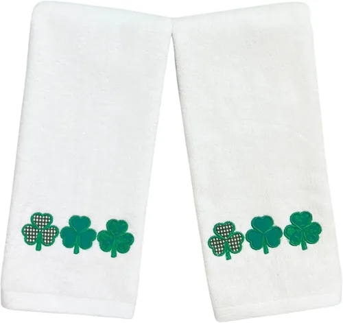 Miniatura 28 de Serafina Home Toallas de mano de baño irlandesas del día de San Patricio: suave y absorbente para invitados de cocina con bordado de trébol verde