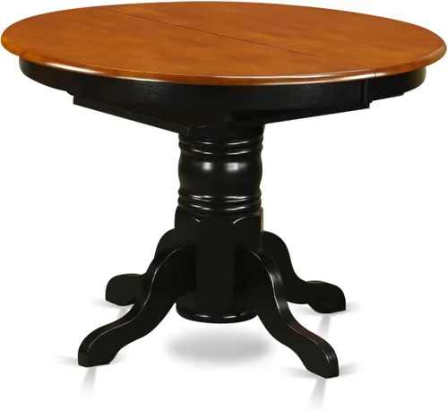 Miniatura 5 de East West Furniture AAVT-BLK-TP mesa de comedor Avon para la cocina - una mesa ovalada de madera maciza con hoja de mariposa y base de pedestal