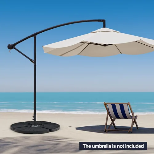 Miniatura 3 de Tangkula 4 piezas de 185 libras voladizas de patio con compensación de base de sombrilla para patio, relleno de agua y arena, resistente soporte