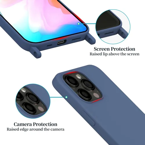 Miniatura 3 de Funda compatible con iPhone 13 Pro con cordón, funda cruzada para iPhone con correa 13 Pro, ajustable, a prueba de golpes, protección contra caídas