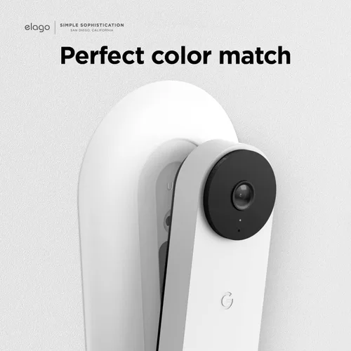 Miniatura 4 de elago Soporte compatible con Google Nest Hello Video Doorbell Wall Plate (cableado, 2ª y 3ª generación), timbre de puerta, color perfecto para Nieve