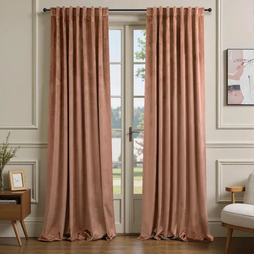 Miniatura 28 de Cortinas de terciopelo opacas para oscurecer la habitación de 63 pulgadas de largo para sala de estar, comedor, 2 paneles, privacidad pesada