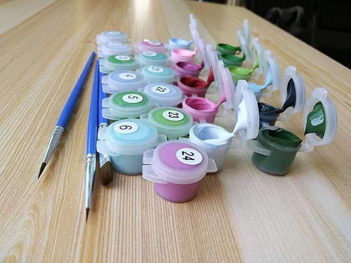 Miniatura 2 de MOJIU Kit de pintura por números para adultos, incluye pinceles, pinturas y lienzo numerado, marco de madera, 16 x 20 pulgadas, ideal para adultos