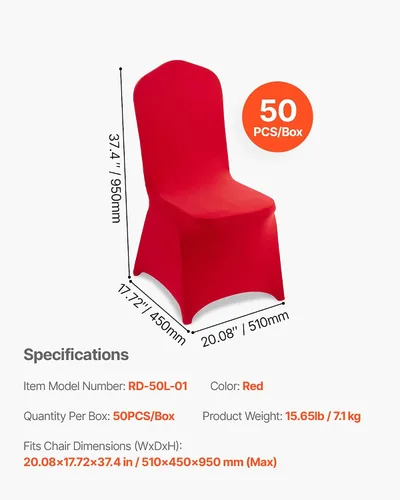 Miniatura 56 de VEVOR 150 fundas blancas para sillas de poliéster y elastano, fundas elásticas para bodas, fiestas, comedor, banquetes, sin pinzas, 150