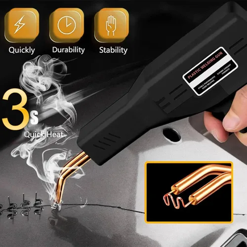 Miniatura 3 de Soldador de plástico de 220 W, 1200 grapas, 40 varillas de soldadura, kit de soldadura 5 en 1, cinta de papel de lija, soporte de malla de alambre