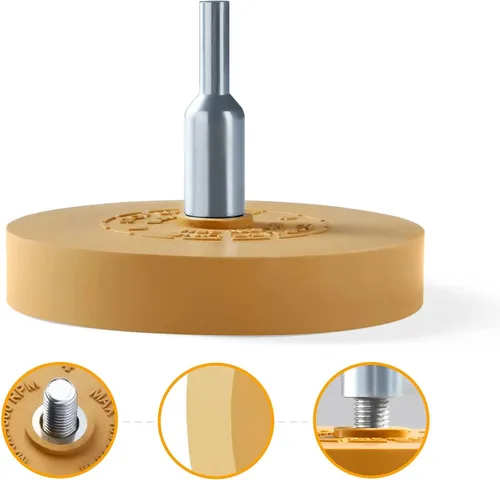 Miniatura 7 de Paquete de 4 Ruedas Eliminadoras de Calcomanías Rueda de Goma para Taladro Elimina Rayas de Automóvil Cintas de Vinilo y Gráficos Kit