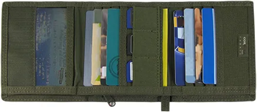 Miniatura 2 de RAPDOM Billetera de triple pliegue militar patriótico con bandera estadounidense de Estados Unidos, Verde -Oliva, Billetera triple