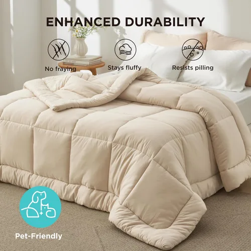 Miniatura 8 de Bedsure Relleno de edredón – Edredones acolchados tamaño King, edredón para todas las estaciones, ropa de cama alternativa de plumón suave, con 8