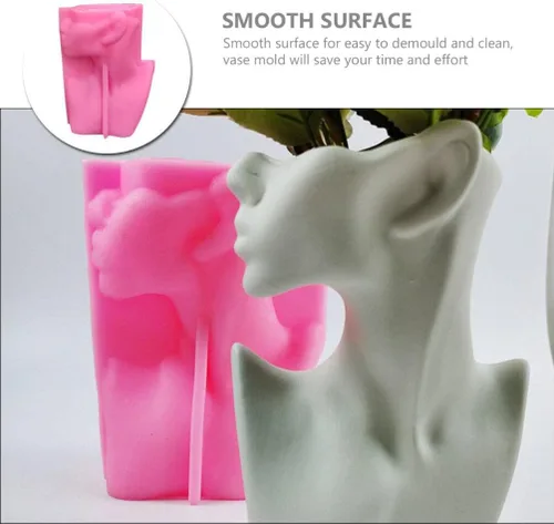 Miniatura 7 de GANAZONO Molde de jarrón de cuerpo humano de 6.88 x 4.33 x 2.95 pulgadas, molde de fundición de silicona para bricolaje, florero, soporte