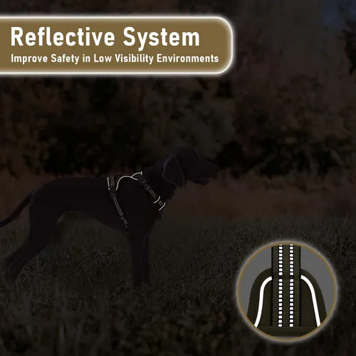 Miniatura 5 de Arnés para perro sin tirones, chaleco ajustable para perro para caminar fácilmente, material Oxford transpirable, arnés reflectante para mascotas