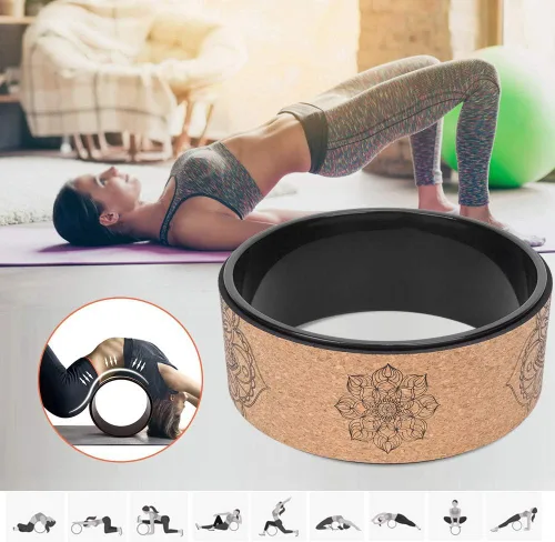 Miniatura 2 de Rueda de yoga de goma sintética de alta densidad para estiramiento y flexibilidad para ayudar a dolores de espalda y tensión, desgarro, diseño