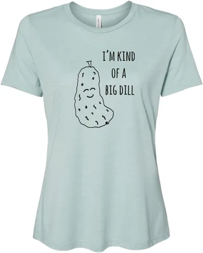 Miniatura 6 de Cute Women's Screen Printed Crew Neck Tee, Shirts With Sayings, Dusty Blue or Olive
