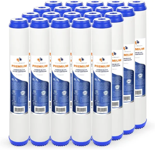 Aquaboon Cartucho de filtro de carbón activado granular de 5 micrones, 20 x 2.5, repuesto de filtro de agua GAC compatible con UDF-20, SDP-2520,