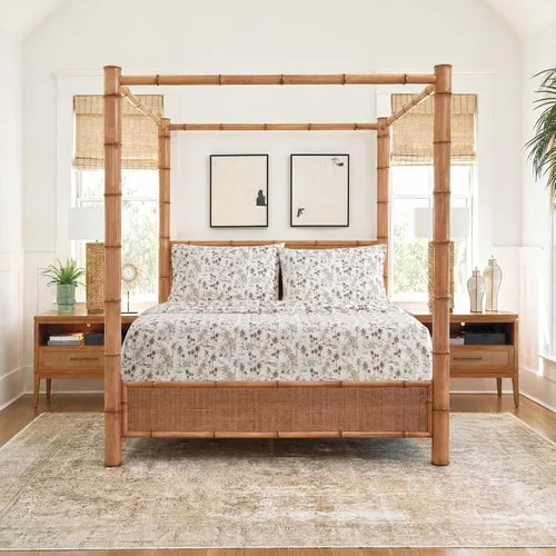 Miniatura 146 de Tommy Bahama - Juego de sábanas de percal de algodón tamaño Queen, fresco y elegante, juego de ropa de cama (Ala Moana Stripe Blue, Queen)