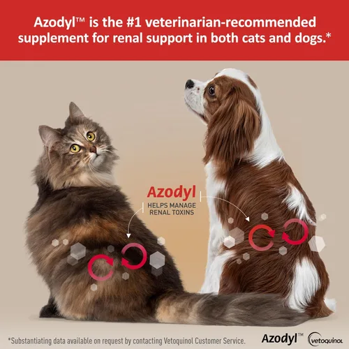 Miniatura 2 de Vetoquinol Azodyl - Suplemento para la salud renal para perros y gatos, 90 unidades, probiótico para el bienestar de las mascotas, ayuda a apoyar