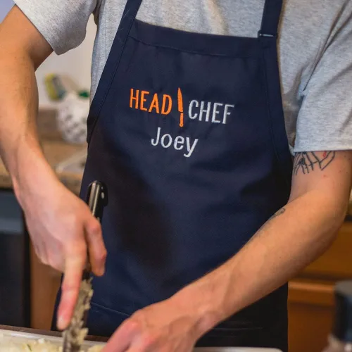 Miniatura 2 de Delantal personalizado bordado con diseño de jefe de chef Añadir un nombre