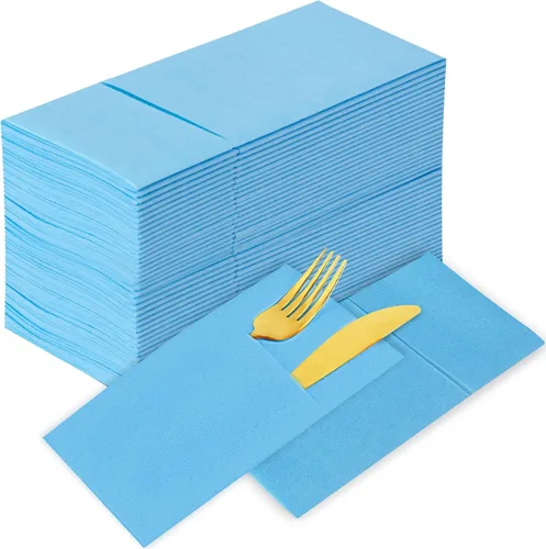Miniatura 11 de KAMMAK Servilletas Desechables Verde Matcha con Bolsillo Tipo Tela Servilletas de Papel para Cena Paquete de 100 Plegadas Servilleta de Recepción