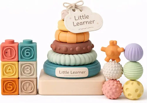 Miniatura 13 de Bolas de bebé para niños pequeños de 1 a 3 años, juguetes de baño para bebés de 6 a 12 meses, juego de bolas sensoriales suaves para bebés, set