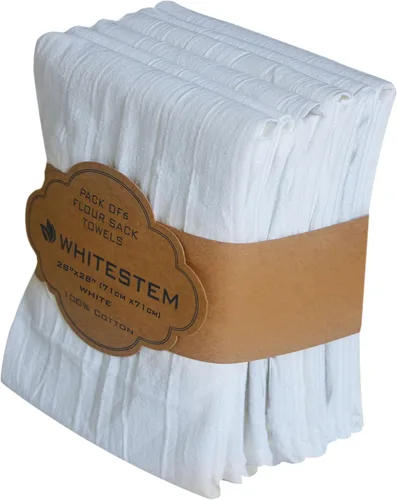 Miniatura 58 de Toallas de saco de harina, toalla de té para manualidades, toalla de cocina, toallas de secado de platos, toalla de algodón en blanco para bordado