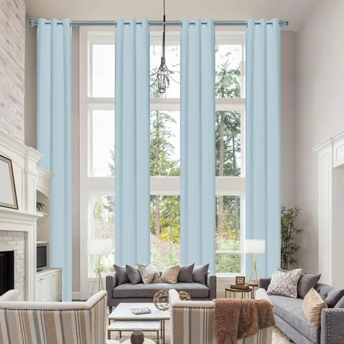 Miniatura 10 de Cortinas opacas extralargas con ojales, de 132 pulgadas de largo, cortinas para techos altos para sala de estar y loft (1 panel, beige, 52"x132")