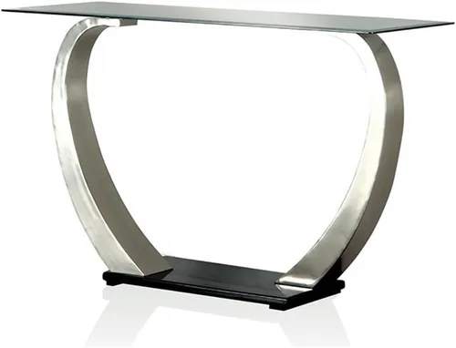 Miniatura 6 de BOWERY HILL Mesa consola moderna de metal, 48 pulgadas de ancho x 18 pulgadas de profundidad x 30.25 pulgadas de alto, acabado gris, diseño