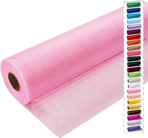 Miniatura 18 de Rollos de tela de tul negro con cristales y organza 12 pulgadas por 150 pies (45,72 m), tela transparente para manualidades, lazos de tutú