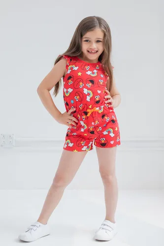 Miniatura 4 de Sesame Street Elmo - Mameluco con volantes de rizo francés para niñas