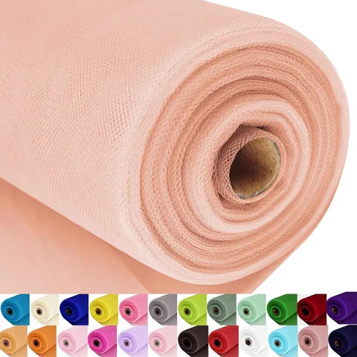 Miniatura 25 de Rollos de tela de tul, 54 pulgadas por 10 yardas (30 pies), cinta de tul para decoración de fiestas de boda, rollo de tela transparente en bobina