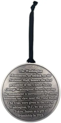 Miniatura 4 de Washington, D.C. Monumento en flor de cerezo y monumento conmemorativo colgante de aluminio 3D con cinta (Washington Monument)