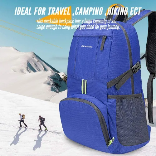 Miniatura 2 de Mochila ligera y plegable de 35L impermeable, duradera, mochila de viaje para senderismo
