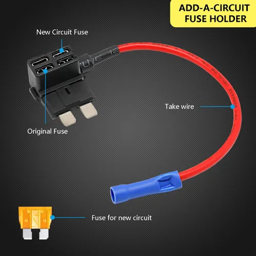 Miniatura 2 de Paquete de 12 adaptadores de fusible para añadir un circuito – Adaptador de fusible de 12 V para automóvil – Mini conector de fusibles automotriz