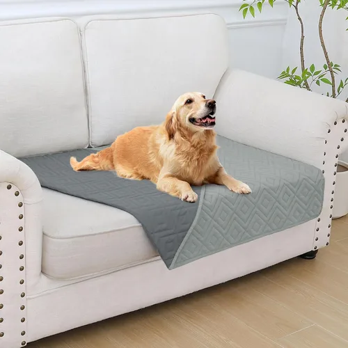 Miniatura 94 de hyha Manta impermeable para perro, manta suave para cama de perro, manta para mascotas, funda de sofá impermeable lavable para perros, fundas Gris