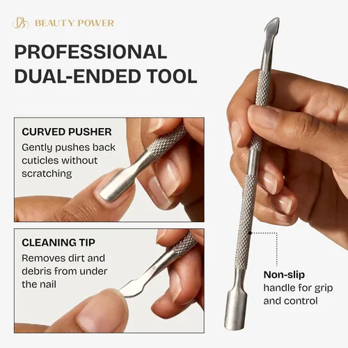 Miniatura 7 de Beauty Power Set de manicura y pedicura 7 en 1 de acero inoxidable, ultra afilado, cortauñas inclinado, cortauñas para dedos, cortacutículas, lima