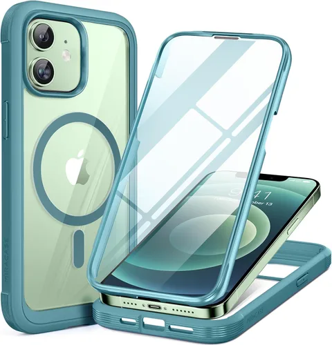 Miniatura 123 de Miracase Funda para iPhone 13 de 6.1 pulgadas, [sin burbujas] funda de teléfono de cuerpo completo con pantalla de vidrio completa integrada, sin