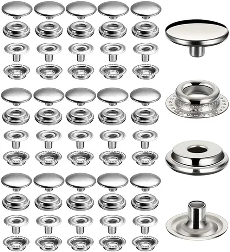 60 piezas de cierre a presión de acero inoxidable, BetterJonny, botón de presión de 15 mm, botón de presión de tapa para jeans, chaquetas de tela,