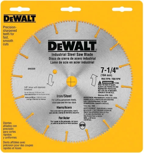 Miniatura 4 de DEWALT Hoja de sierra circular, 7 1/4 pulgadas, 16 dientes, corte de metales (DW3330)