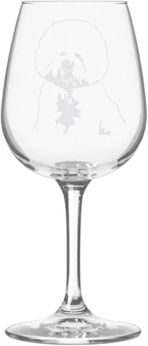 Miniatura 203 de Copa de vino de 12.75 onzas con diseño de perro grabado