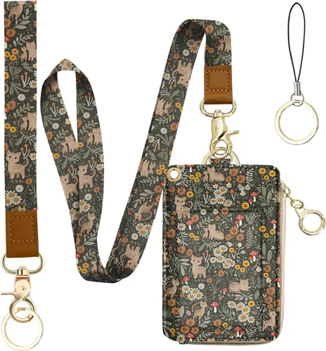 Miniatura 22 de bolimoss Soporte para credencial de sol y luna y cartera con cordón, cordones removibles para maestras, cartera para mujeres con correa
