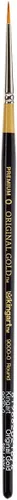 KINGART Premium Original Gold 9000-0 Round Series - Cepillo para artista, pelo sintético Taklon dorado, mango corto, para acrílico, acuarela,